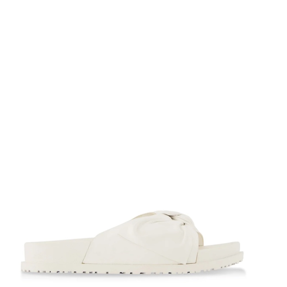 New White Knotted Glam Slides - Picture 2 of 6